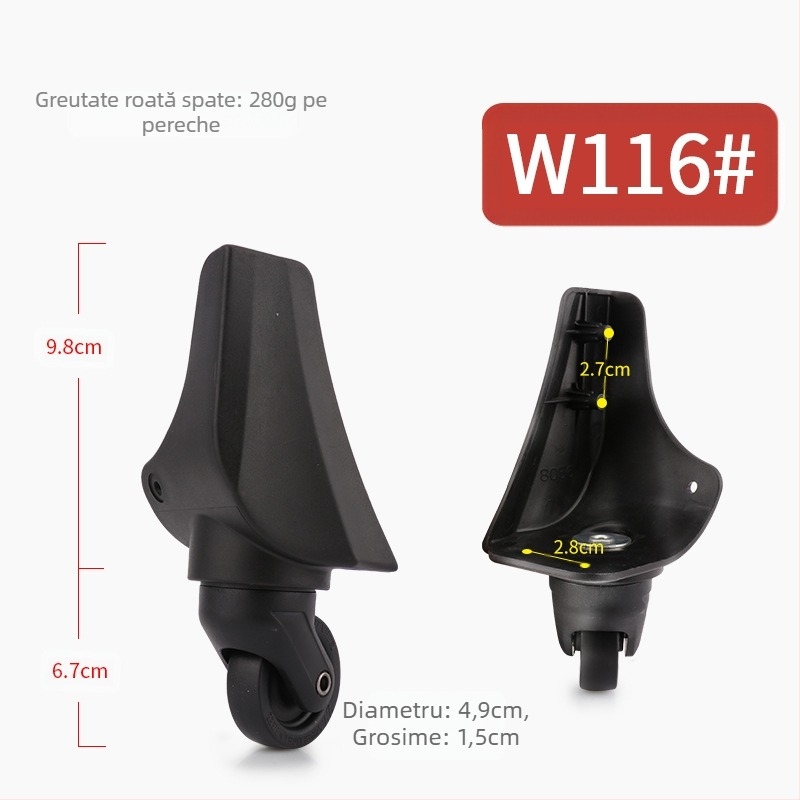 Roată pivotantă din plastic pentru bagaje – roată universală pentru bagaje, accesorii pentru bagaje