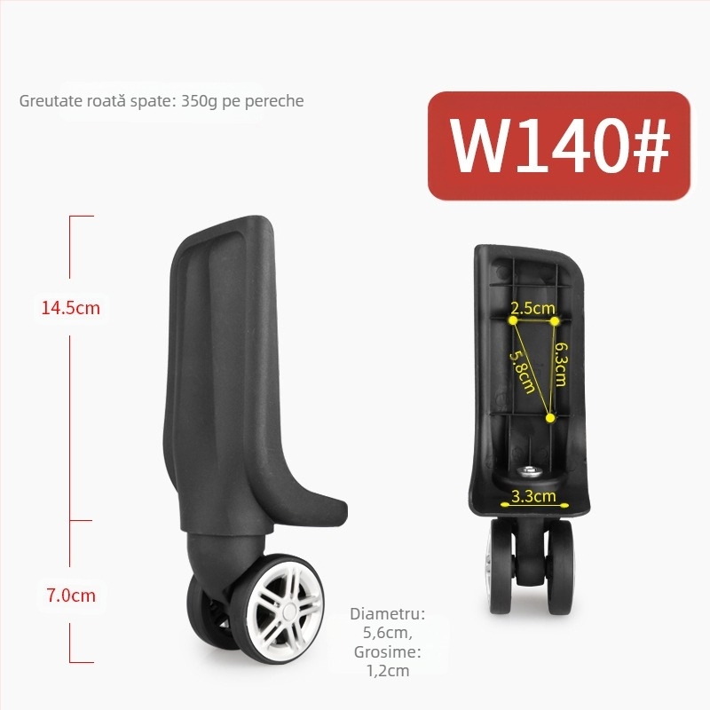 Roată pivotantă din plastic pentru bagaje – roată universală pentru bagaje, accesorii pentru bagaje