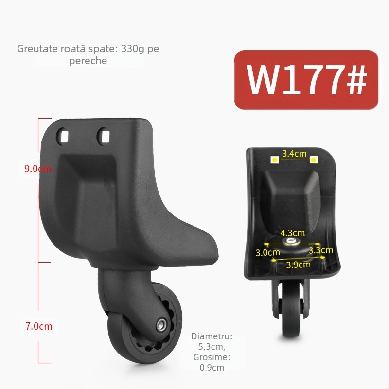 Roată pivotantă din plastic pentru bagaje – roată universală pentru bagaje, accesorii pentru bagaje