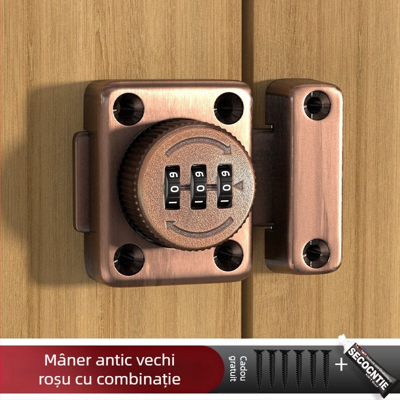 Butterfly latch cu mecanism rotativ de parolă, aliaj de zinc, finisaje mate/placate, stil modern