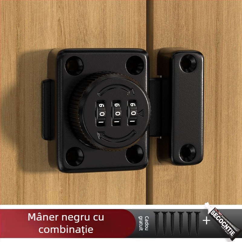 Butterfly latch cu mecanism rotativ de parolă, aliaj de zinc, finisaje mate/placate, stil modern