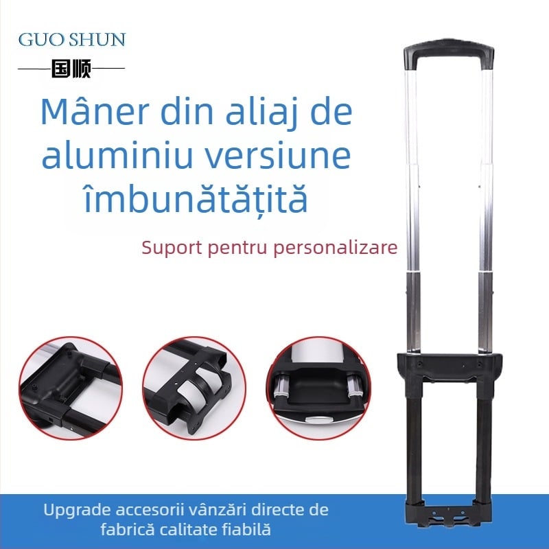Mâner telescopic pentru bagaje – Model 208, Guoshun, construcție din fier exterior și aluminiu interior, etichetă privată licențiată