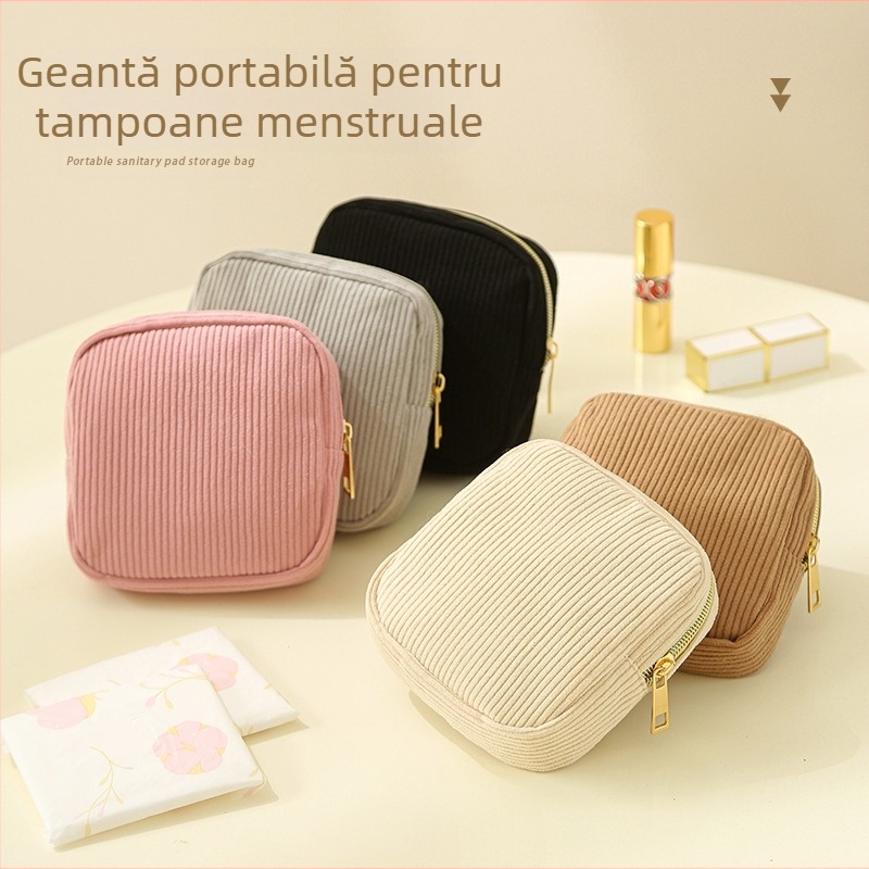 HD-293 Geantă Corduroy de Depozitare pentru Tampoane — Formă Cubică, Ultra-ușoară și Pliabilă, Pentru Călătorii