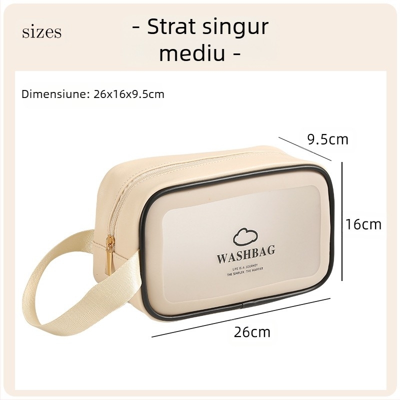Gențiță de toaletă Anqin pentru călătorii – multifuncțională, material PU, stil modern minimalist, separare uscat-umed, pentru călătorii