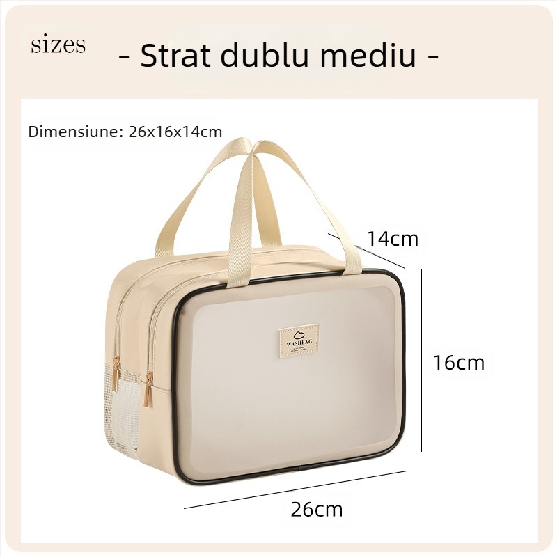 Gențiță de toaletă Anqin pentru călătorii – multifuncțională, material PU, stil modern minimalist, separare uscat-umed, pentru călătorii