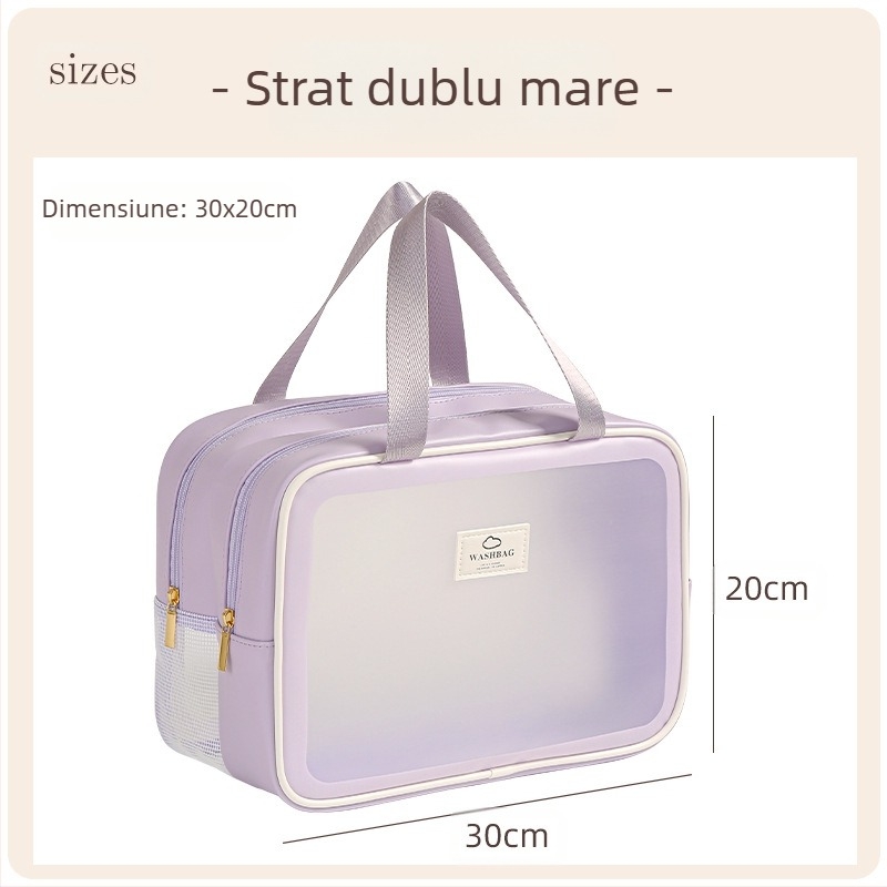 Gențiță de toaletă Anqin pentru călătorii – multifuncțională, material PU, stil modern minimalist, separare uscat-umed, pentru călătorii