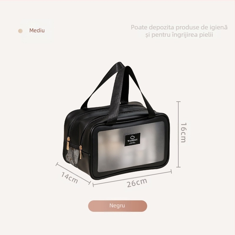 Gențiță de toaletă Anqin pentru călătorii – multifuncțională, material PU, stil modern minimalist, separare uscat-umed, pentru călătorii
