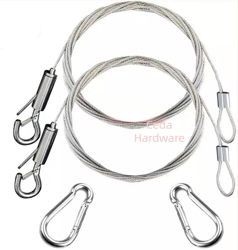 Lanyard din cablu de oțel inoxidabil pentru lămpi — dublu răsucire, răsucire dreaptă, rezistență la tracțiune 2