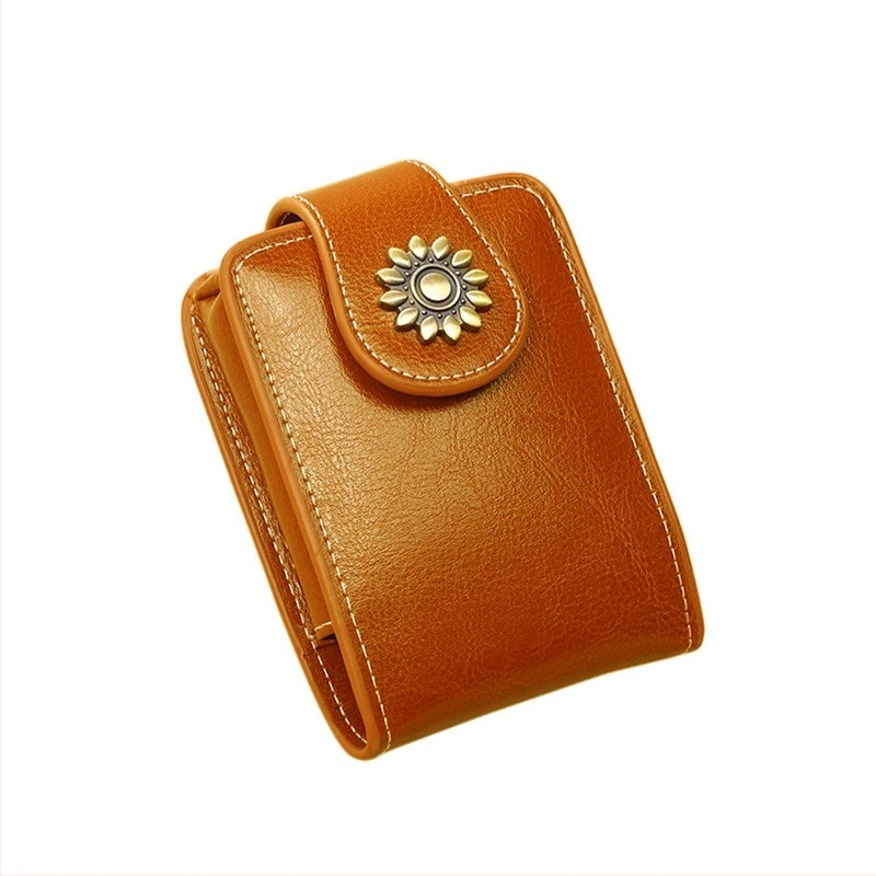 Carcasă pentru ruj din piele PU cu oglindă – husă de depozitare cosmetică mini, portabilă (PU piele; cu oglindă; husă pentru ruj; capacitate 0,5 L; logo serigrafiat)