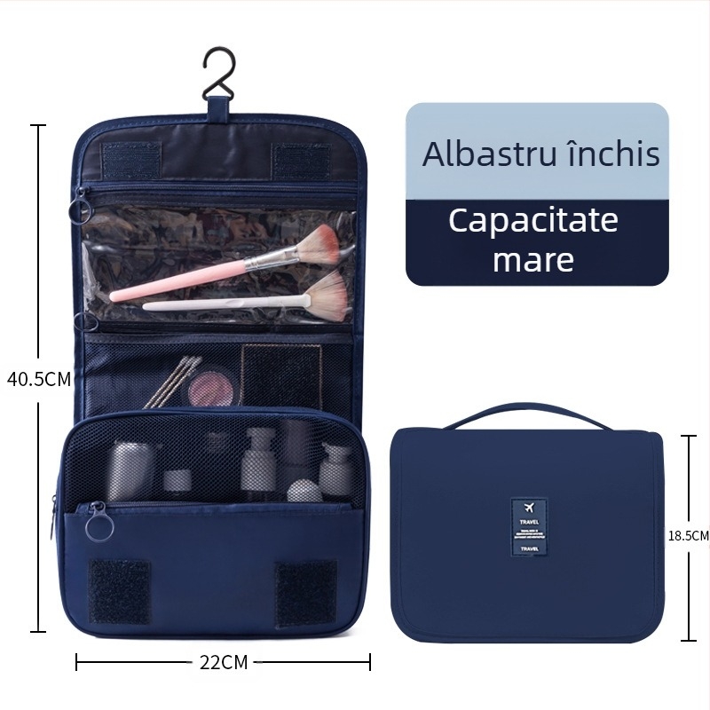 Geantă cosmetică agățată, stil coreean, cu cârlig diagonal, capacitate mare pentru călătorii, impermeabilă din twill, căptușeală din nailon, unisex