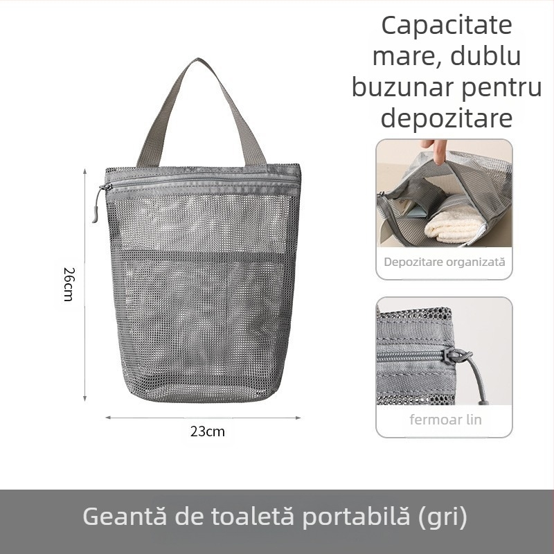 Geantă de toaletă FaSoLa | Formă cubică, 100% poliester, Multifuncțională pentru călătorii
