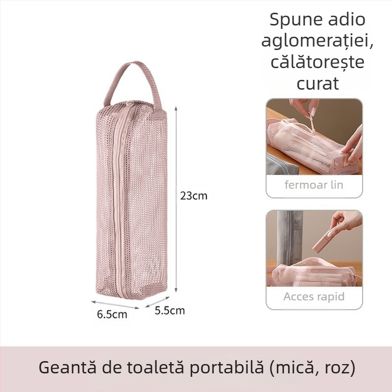 Geantă de toaletă FaSoLa | Formă cubică, 100% poliester, Multifuncțională pentru călătorii