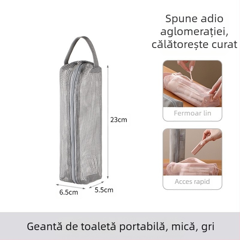Geantă de toaletă FaSoLa | Formă cubică, 100% poliester, Multifuncțională pentru călătorii