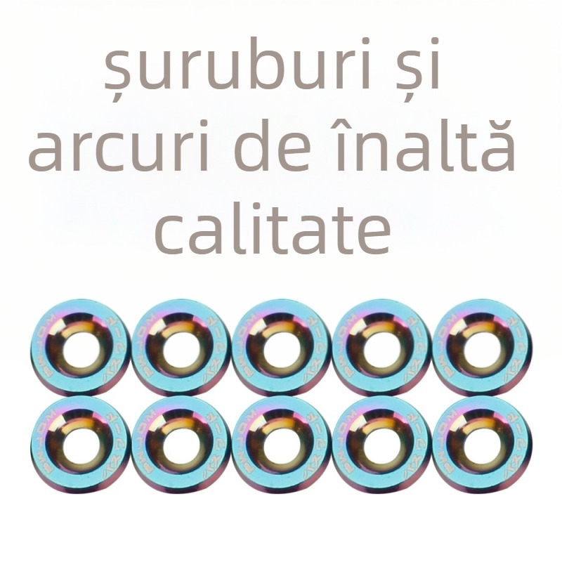 Set de șuruburi pentru modificări auto: M6, aliaj de aluminiu, cu garnituri și șaibe, pentru protecția bateriei, aripilor și ramei plăcii de înmatriculare