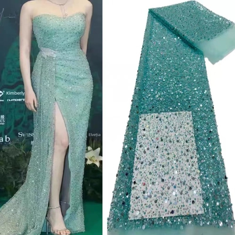 Rochie de seară pentru femei cu dantelă și paiete; poliester (Material: Poliester; Brand: Ruizhi; SC: #06; Domeniu de utilizare: Îmbrăcăminte feminină)