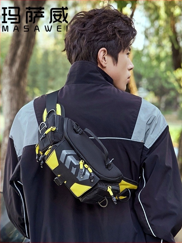 Masawi Geantă de sport outdoor din nailon pentru bărbați – respirabilă, impermeabilă, stil street fashion, crossbody