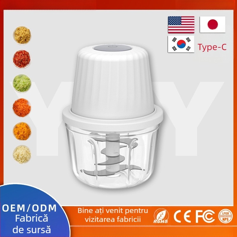 Zdrobitor electric de usturoi, fără fir, portabil, reîncărcabil, 30W, 3.7V, ABS