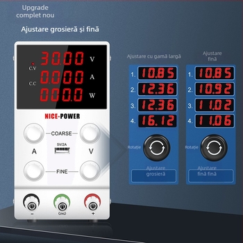 Sursă de alimentare DC reglabilă SPS3010 pentru reparații laptop, 30V 10A, tip switching, NICE-POWER