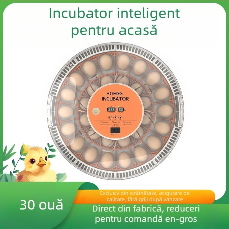 WONEGG Incubator pentru ouă de pui, complet automat, pentru uz casnic, control inteligent al temperaturii și umidității cu afișaj dual