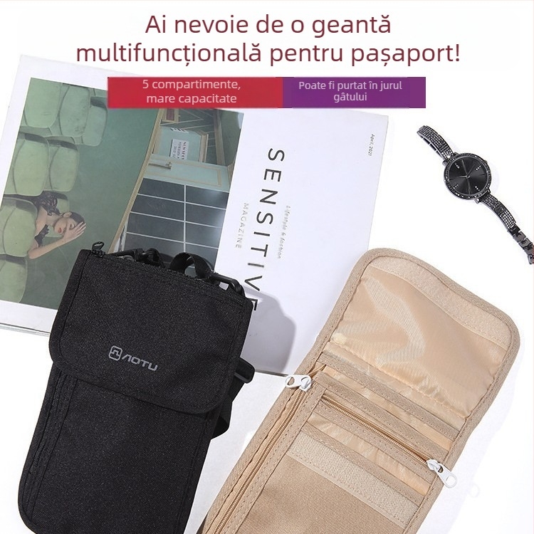 Aotu husă din nylon pentru pașaport și documente, unisex, iarnă 2024