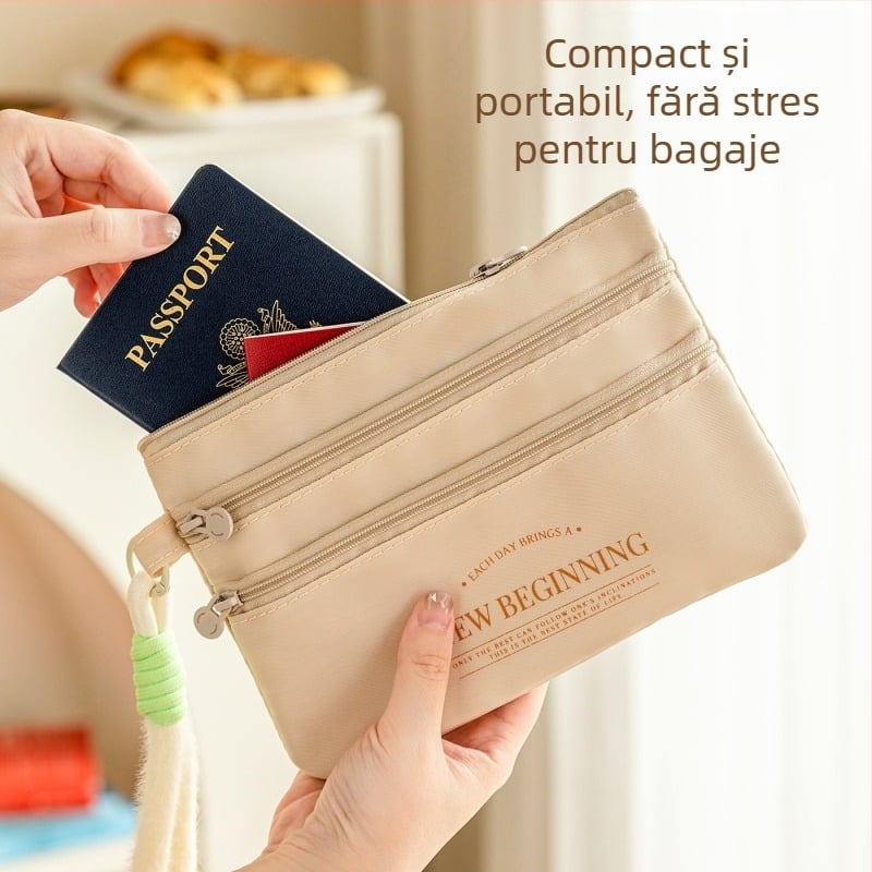 Portofel/organizator pentru pașaport și documente – țesătură Oxford, stil geantă de mână, model: pachet de certificate, pentru călătorii