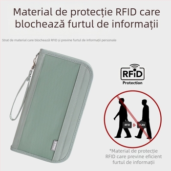 Geantă de pașaport ușoară, anti-furt, poliester, geantă de mână, organizator de călătorie multifuncțional, stil Nordic