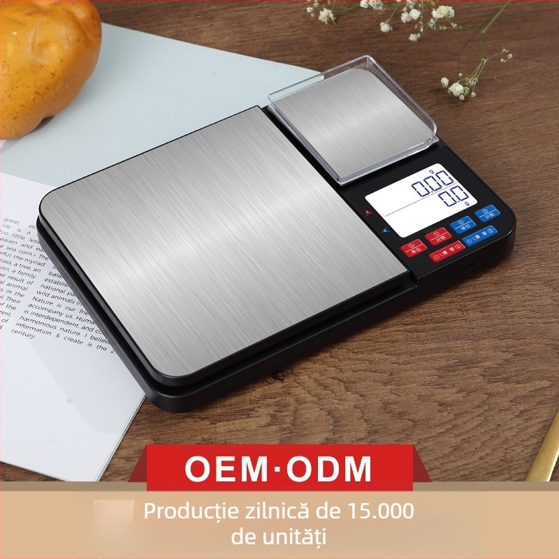CX-918 Cântar bijuterii electronic, interval de măsurare 1 g–10 kg, măsurare electronică, alimentare cu baterie de 4,5 V
