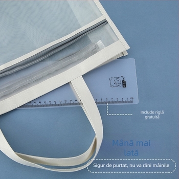 Geantă de depozitare pentru artă cu fermoar Bai Yi, din plasă de nylon, husă de studiu portabilă pentru desene și markere, model: bloc de hârtie