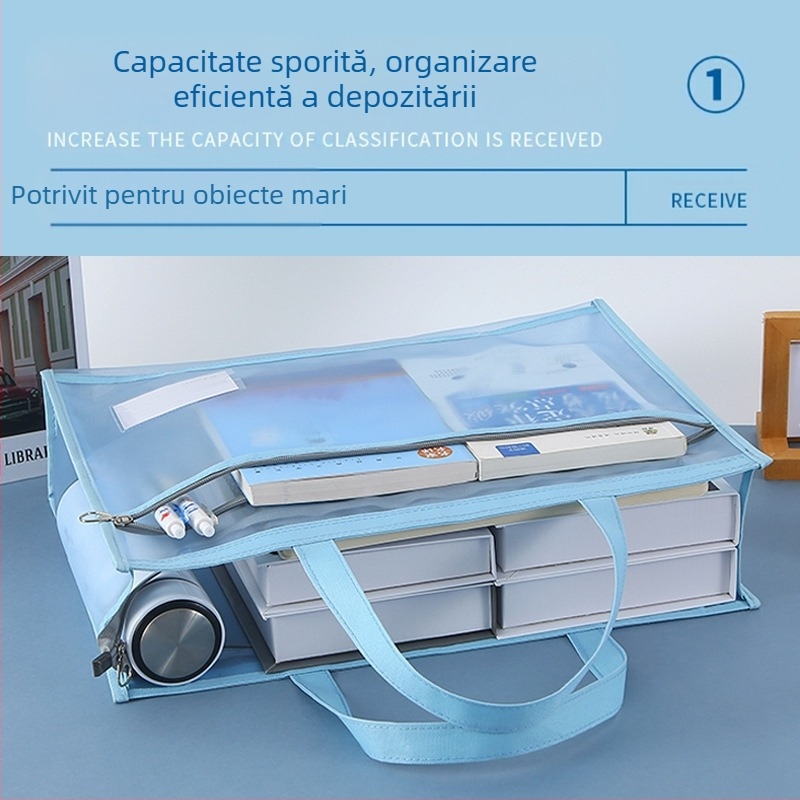 Geantă de depozitare pentru artă cu fermoar Bai Yi, din plasă de nylon, husă de studiu portabilă pentru desene și markere, model: bloc de hârtie