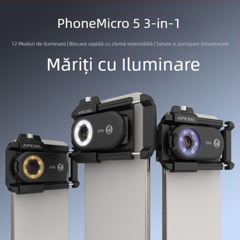 Microscopie mecanică 200X, 3 în 1 pentru telefoane mobile, inspectarea bijuteriilor și a circuitelor, corp ABS, 131 g, model universal