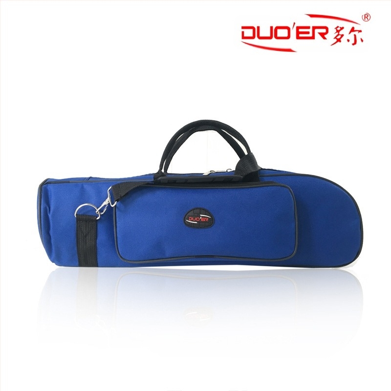 Geantă pentru instrument muzical trompetă, material Oxford, impermeabilă, curea de umăr curbată, buzunar exterior convex, căptușeală din țesătură nețesută