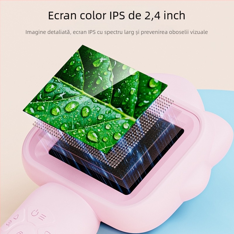 Microscop portabil pentru copii cu ecran IPS — observații la insecte și plante, electric, multifuncțional, corp din plastic