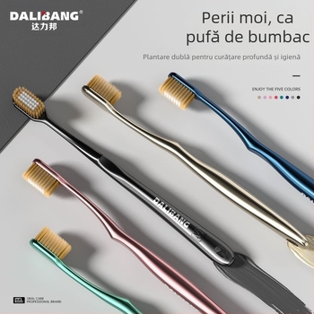 Perie de dinți Dali Bang cu peri moi, protecție pentru gingii, modelul 802, pachet 2 buc., manual