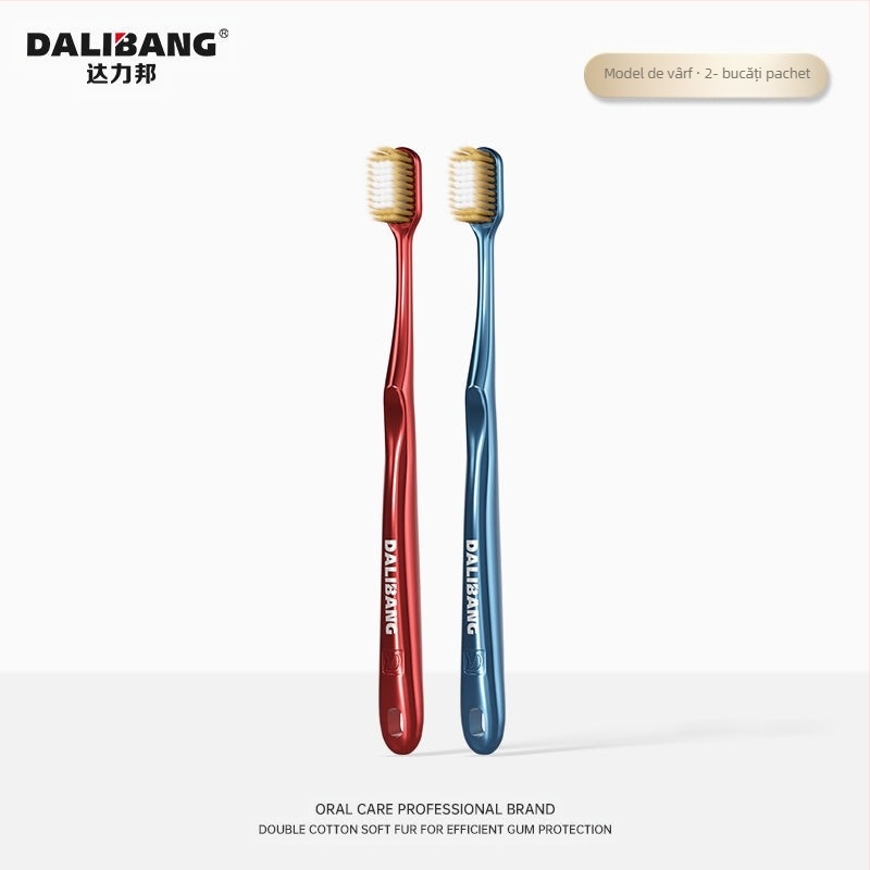 Perie de dinți Dali Bang cu peri moi, protecție pentru gingii, modelul 802, pachet 2 buc., manual