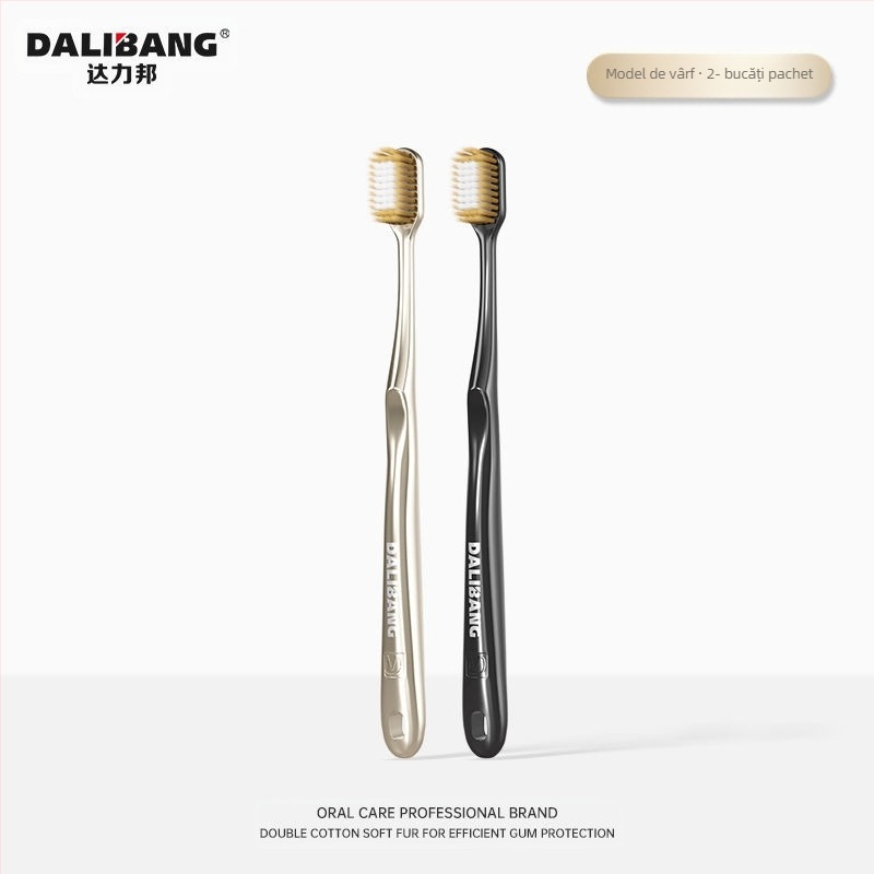 Perie de dinți Dali Bang cu peri moi, protecție pentru gingii, modelul 802, pachet 2 buc., manual