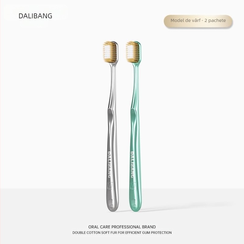 Perie de dinți Dali Bang cu peri moi, protecție pentru gingii, modelul 802, pachet 2 buc., manual