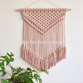 Tapiserie de perete din bumbac, stil boem, țesut manual, formă dreptunghiulară cu model în dungi, potrivit pentru living, hol și dormitor