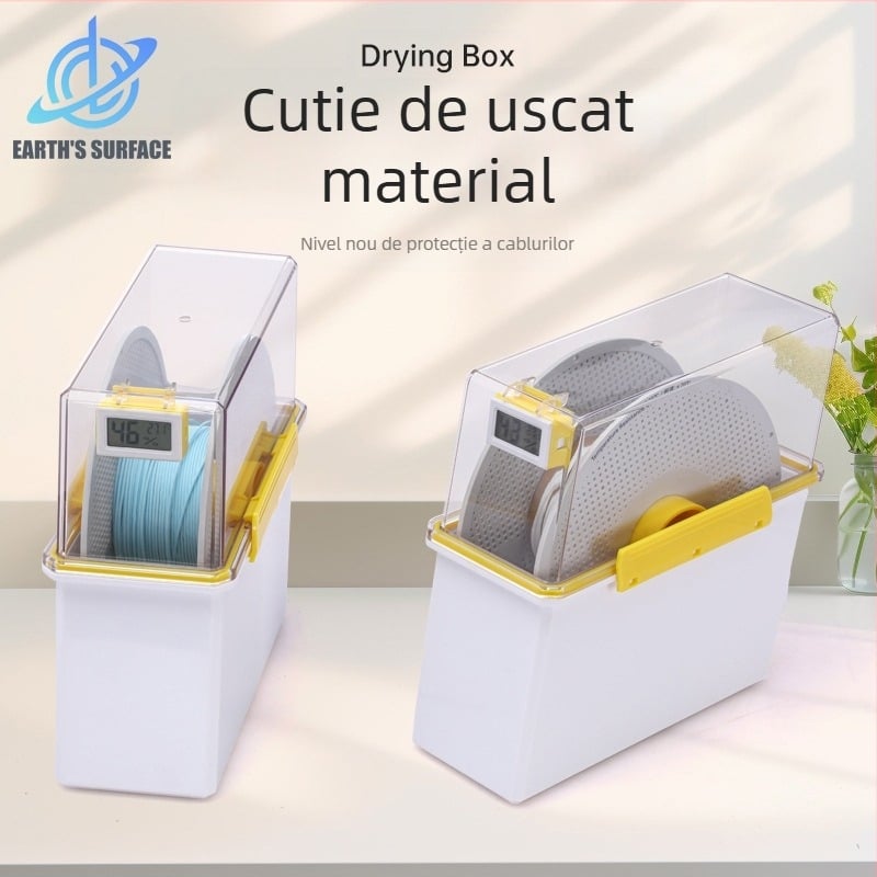 Cutie de uscare pentru consumabile PLA ale imprimantei 3D – etanșă, protecție împotriva umezelii, model G2-1-1, Earth Surface