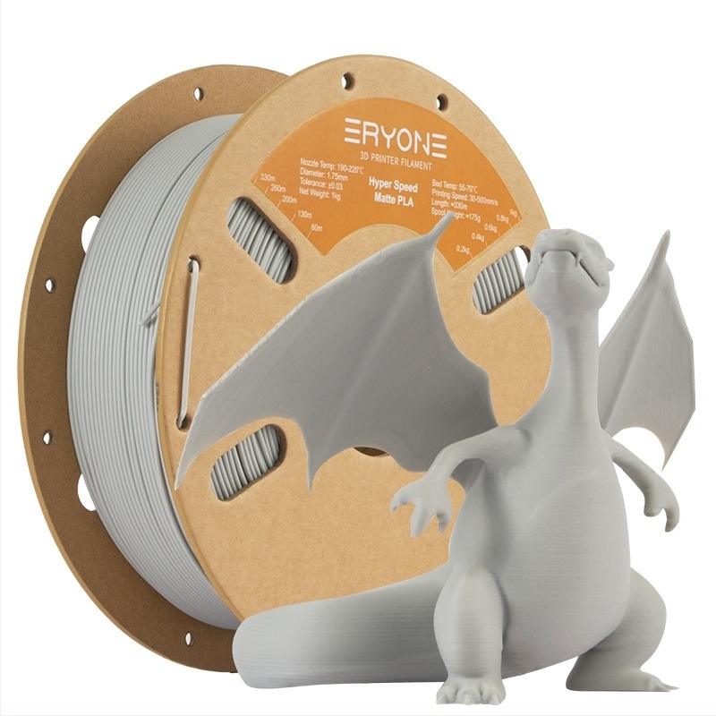 Filament PLA mat de înaltă viteză Eryone, secțiune circulară, 330 m/rolă, pentru imprimare 3D