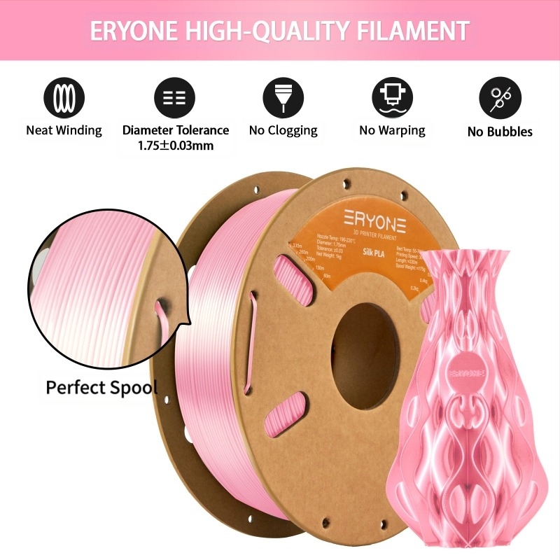 Filament PLA Silk Eryone — secțiune circulară, lungime 330 m, material PLA