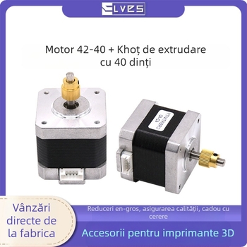 Motor pas cu pas 42-40 pentru imprimantă 3D – accesorii pentru extruder cu angrenajul roții de extrudare și motor pe axa X