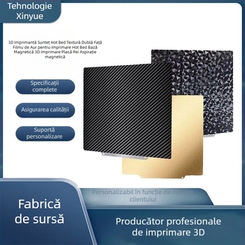 PEI bază de încălzire pentru imprimare 3D, cu bază magnetică și textură pe ambele fețe