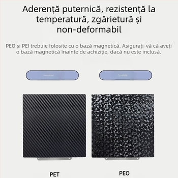 PEI bază de încălzire pentru imprimare 3D, cu bază magnetică și textură pe ambele fețe