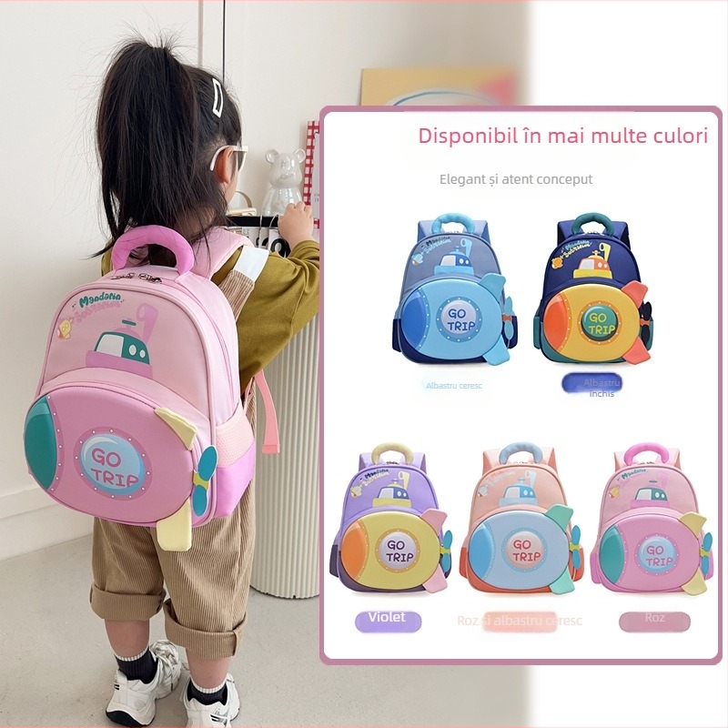 Rucsac pentru copii din EVA – Model rachetă, respirabil, impermeabil, ultra-ușor, bretele cu pernă de aer