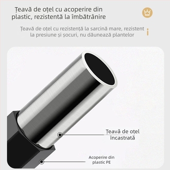 Zhixiao Kit de grădinărit pentru interior: cutie de plantare cu suport pentru cățărare, țevi din oțel cu acoperire din plastic și funie inclusă