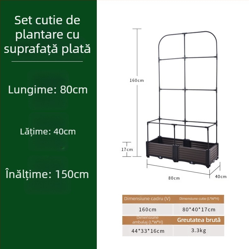 Zhixiao Kit de grădinărit pentru interior: cutie de plantare cu suport pentru cățărare, țevi din oțel cu acoperire din plastic și funie inclusă
