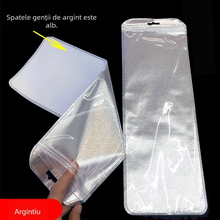 Pungi de ambalare pentru tălpi, pentru mai multe perechi, transparente, mata cu textură în dungi, auto-sealante, cu clapă de 3 cm