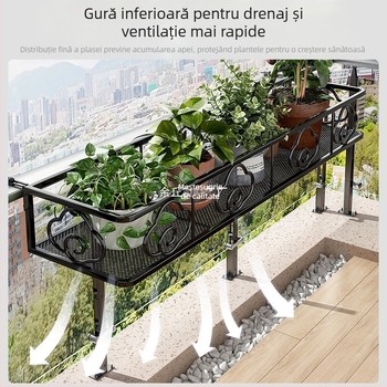 Suport pentru ghivece de perete, metal, un singur nivel, stil pastoral