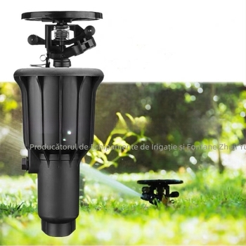 Rain and Dew sprinkler subteran cu duză de pulverizare, rotație de 360°, ridicare automată, mecanism cu 6 brațe