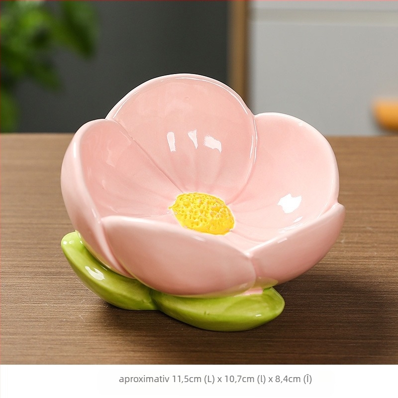 Suport ceramic pentru chei în formă de lalea – Tangyi, decor de depozitare pentru hol și comodă